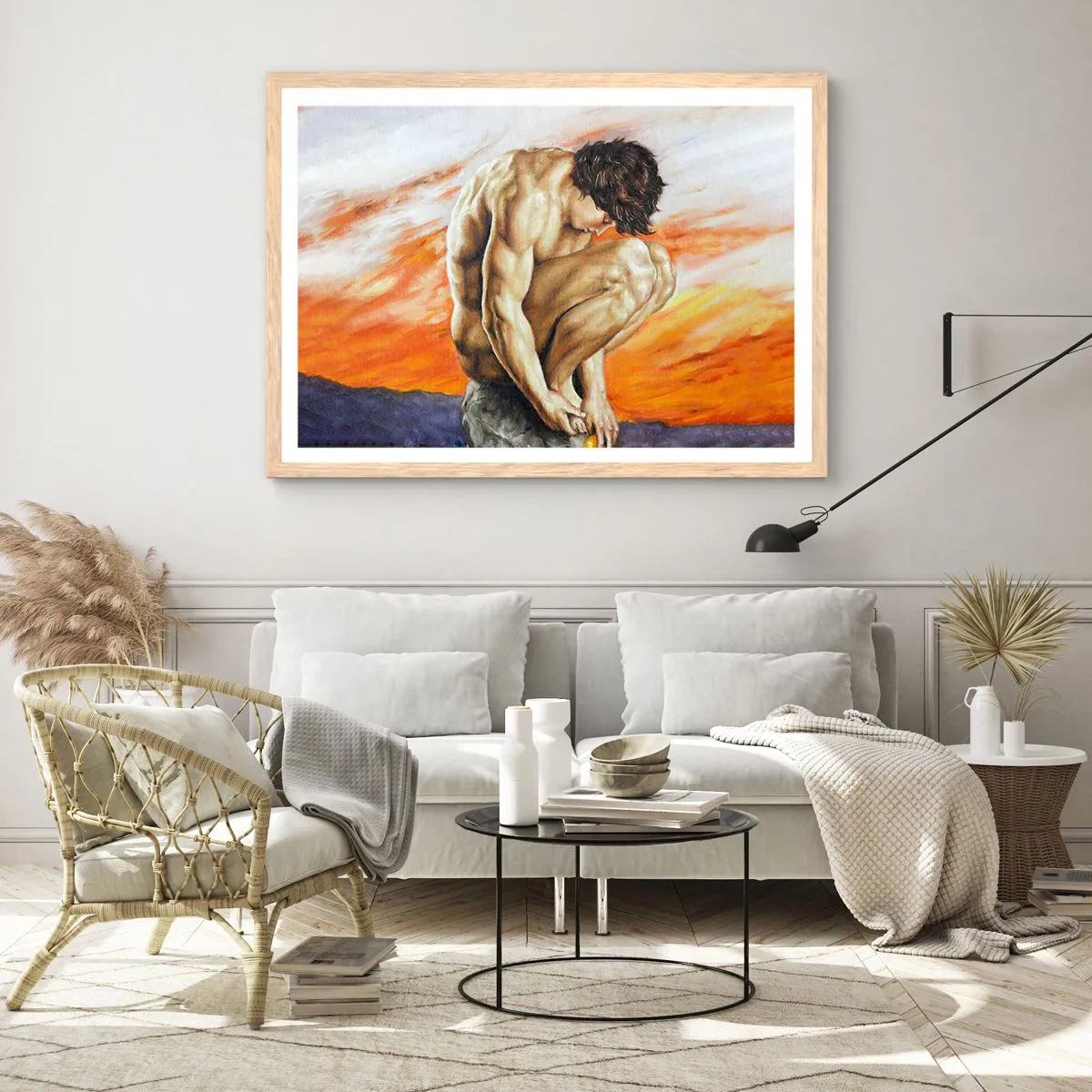 Poster în ramă de stejar deschis - Ascultându-se pe sine - 70x50 cm