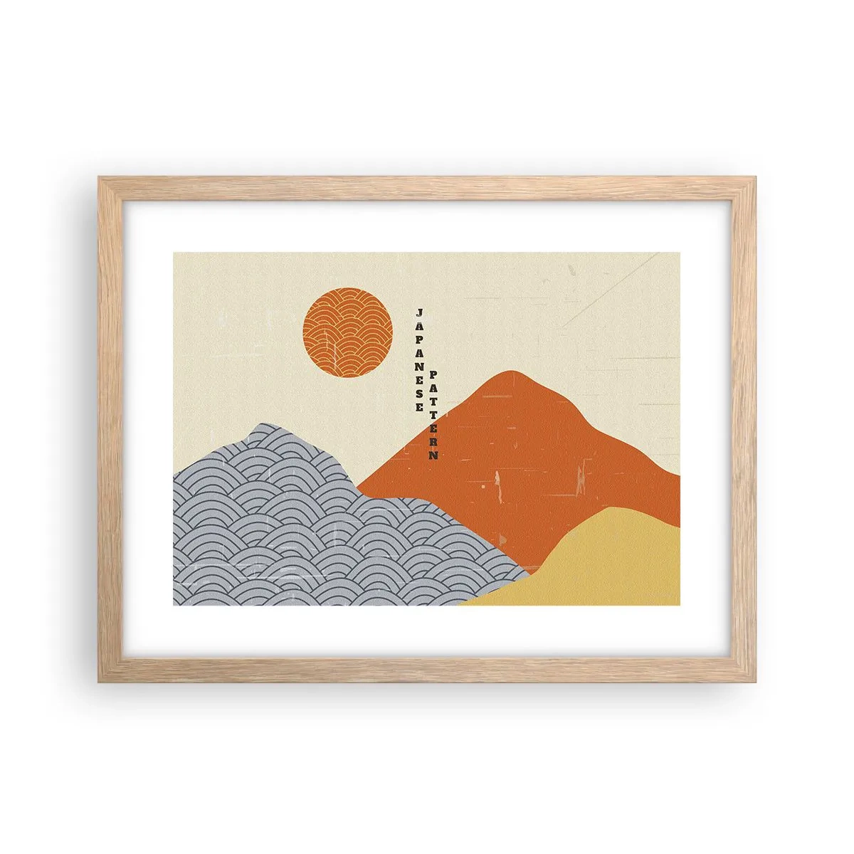 Poster în ramă de stejar deschis - În stil japonez - 40x30 cm