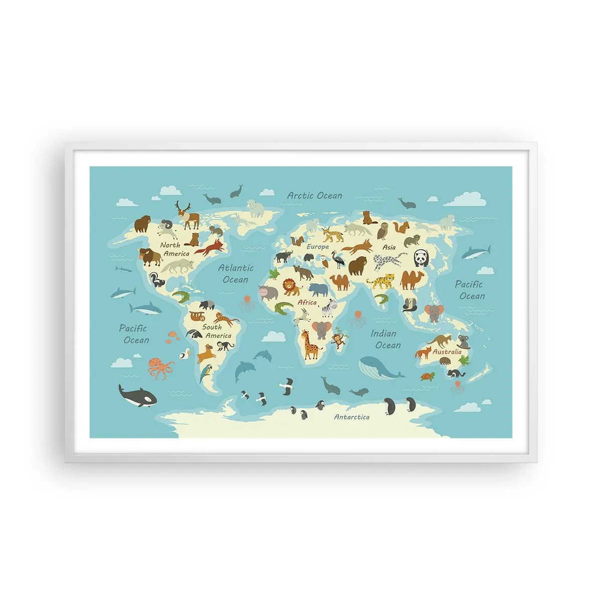 Poster în ramă albă - Vecini buni - 91x61 cm