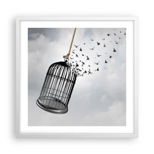 Poster în ramă albă - Credință...Speranță...Libertate! - 50x50 cm