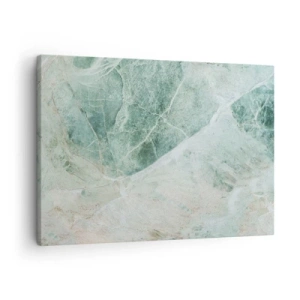 Tablou pe pânză Canvas - Marmură verde cu vene albe delicate - 70x50cm - Răcoarea nobilă a pietrei - Decorațiune modernă pentru perete pentru living și dormitor ARTTOR