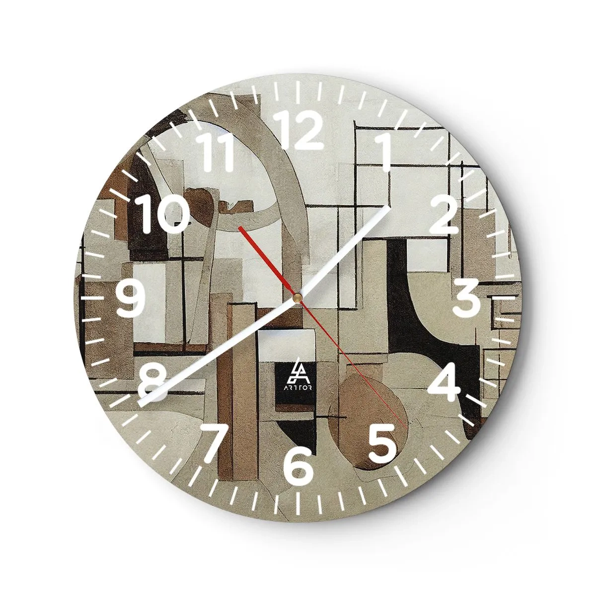 Ceas de perete - Ceas pe sticlă - Peisaj urban 2.0 - 40x40 cm