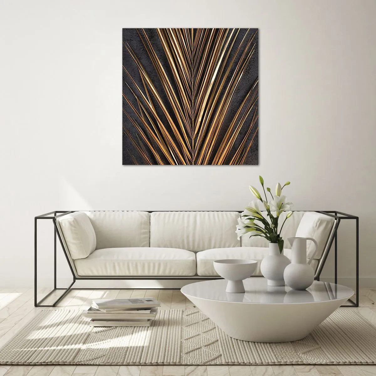 Tablou pe sticlă - Aur tropical - 40x40 cm