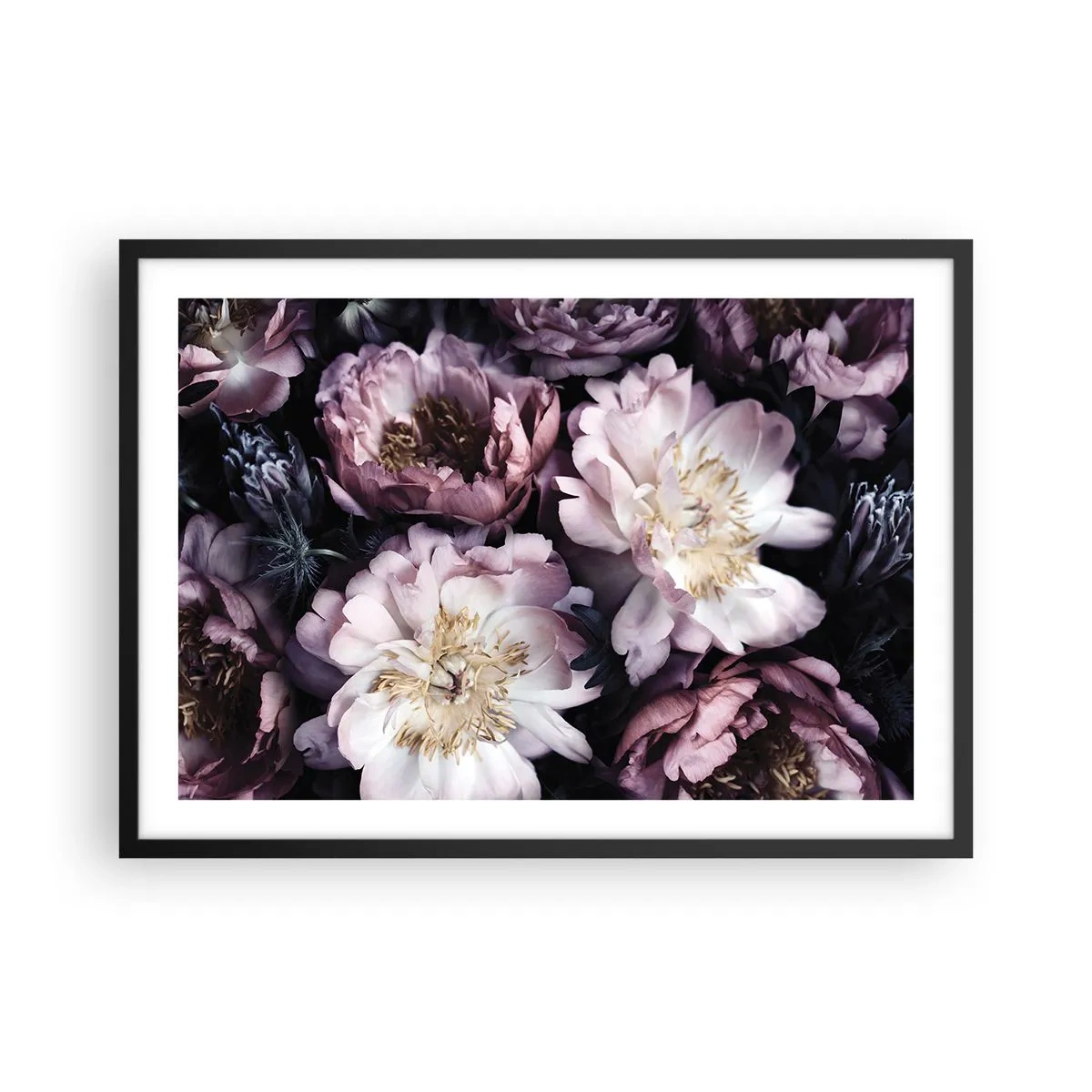 Poster în ramă neagră - Buchet în stil vechi - 70x50 cm
