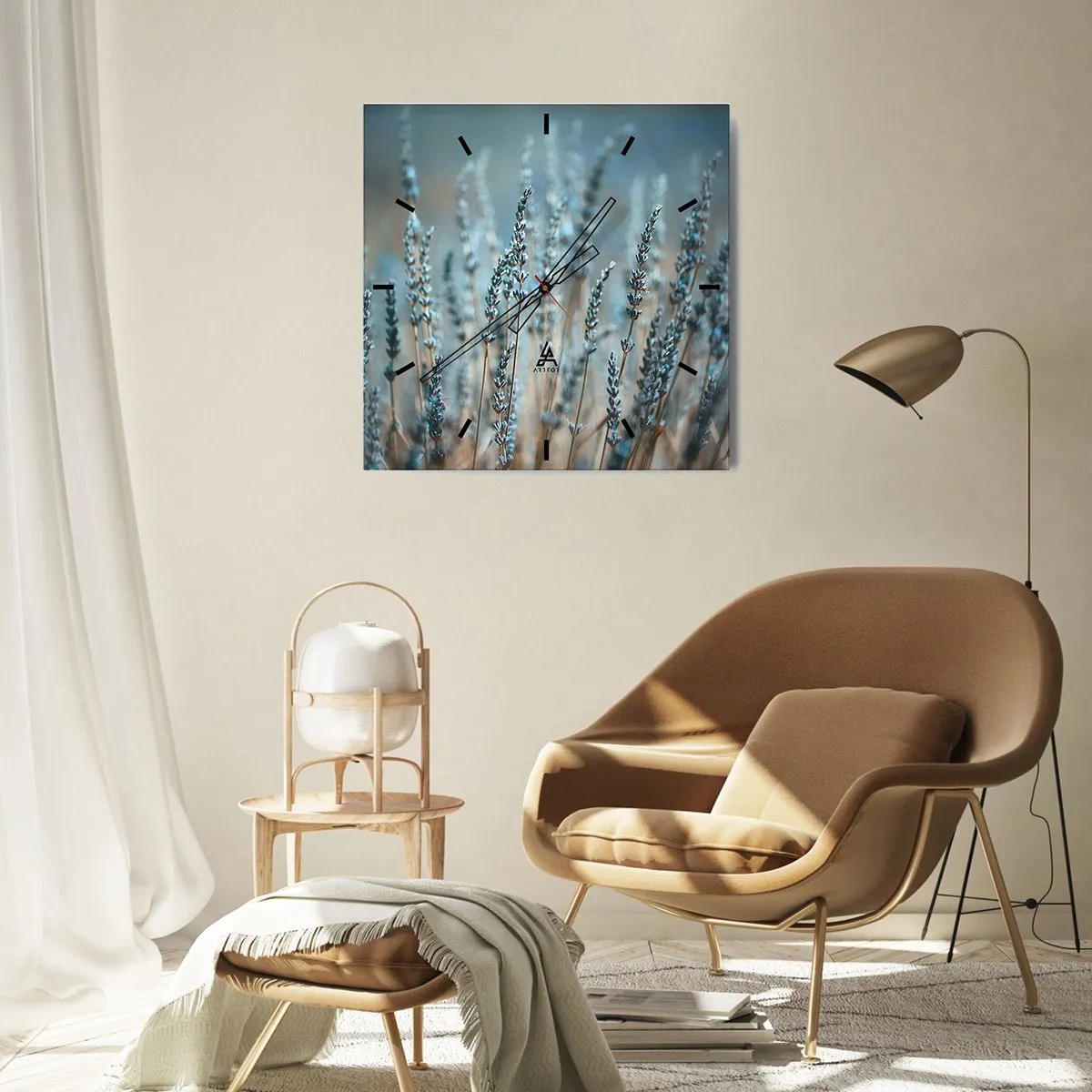 Ceas de perete - Ceas pe sticlă - Câmpul parfumat - 30x30 cm