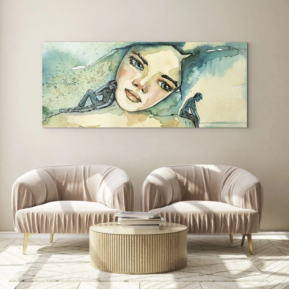 Tablou pe sticlă - Am I blue? - 100x40 cm