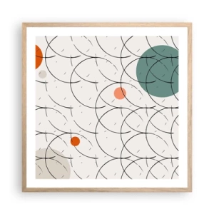 Poster în ramă de stejar deschis - În spiritul pop-art - 60x60 cm