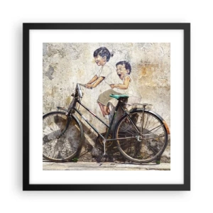 Poster în ramă neagră - Adevărat sau fals? - 40x40 cm