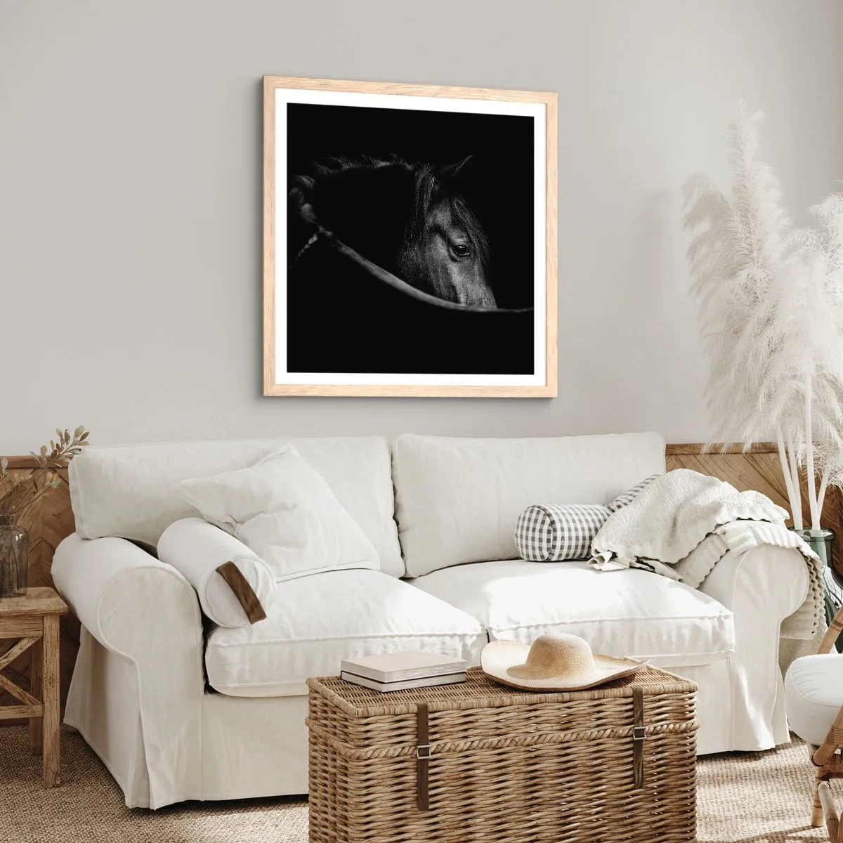Poster în ramă de stejar deschis - Prințul negru - 40x40 cm