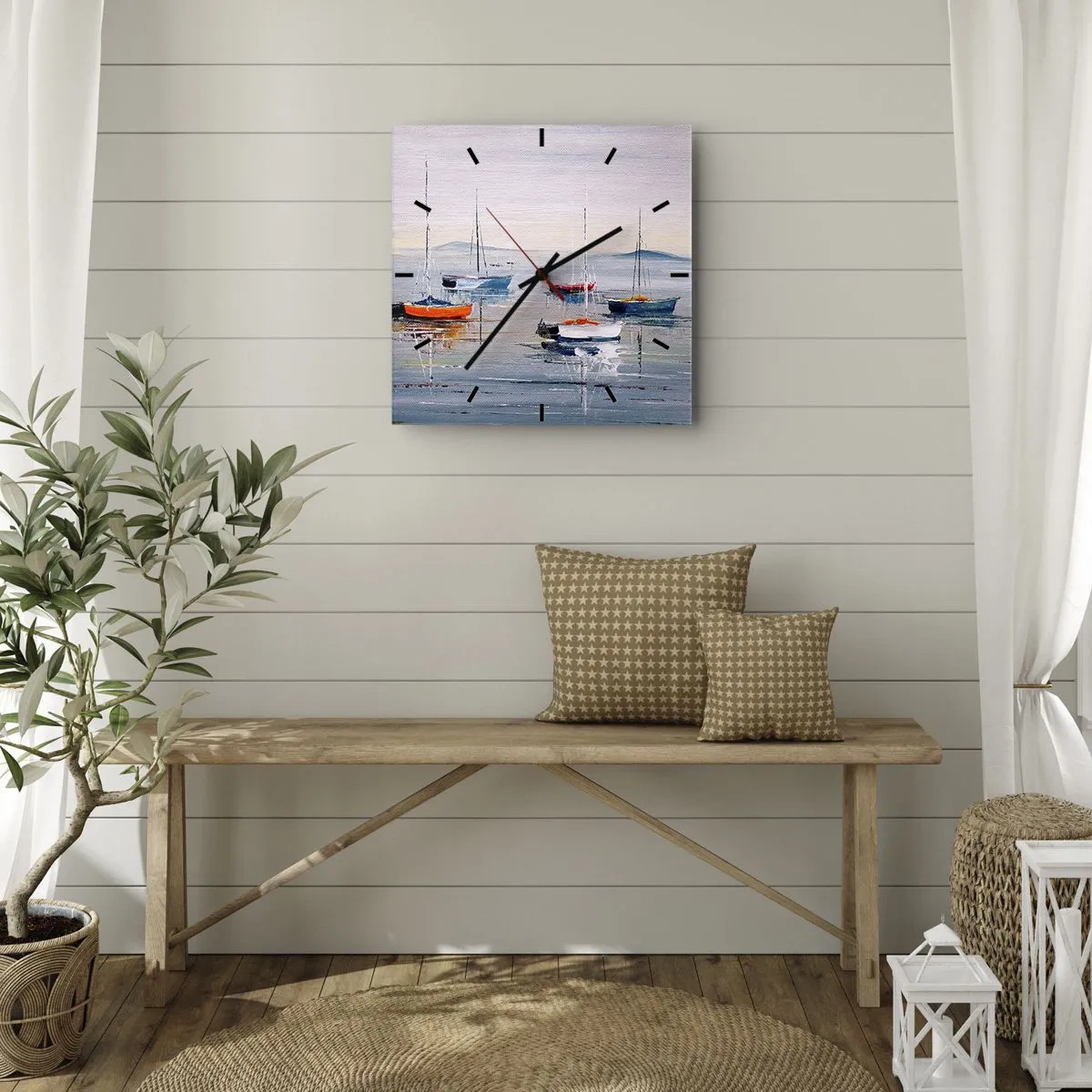 Ceas de perete - Ceas pe sticlă - O odihnă binemeritată - 30x30 cm