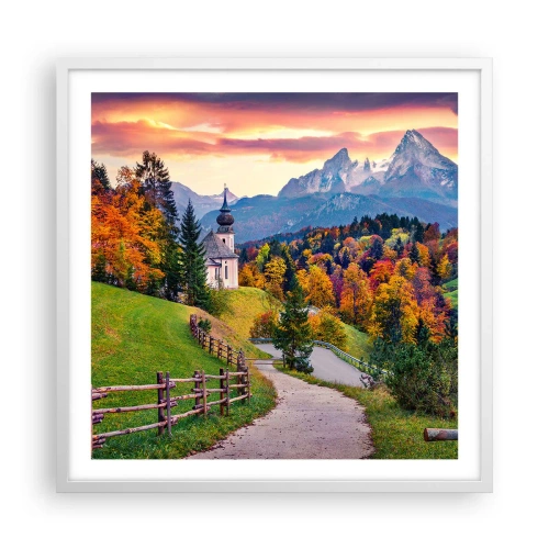 Poster în ramă albă - Un peisaj ca o pictură - 60x60 cm