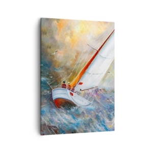 Tablou pe pânză - Alergătoare pe valuri - 50x70 cm