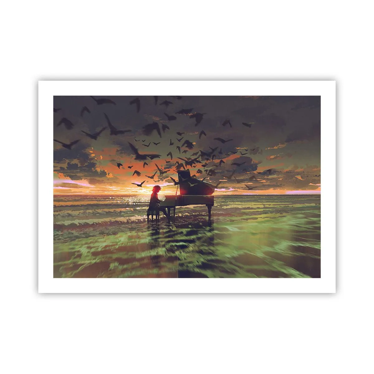 Poster - Concert pentru pian și valuri - 70x50 cm