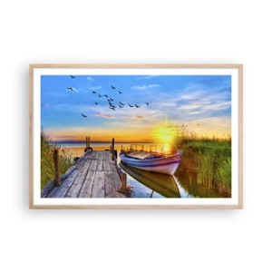 Poster în ramă de stejar deschis - La revedere, până mâine - 91x61 cm