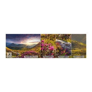 Mostră tapet Premium Sand - Prospețimea unei dimineți de munte - Peisaj, Munţi, Flori - 100x30 cm