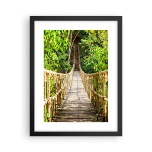 Poster în ramă neagră - Suspendat în verde - 30x40 cm