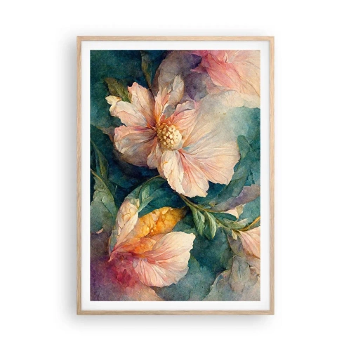 Poster în ramă de stejar deschis - Subtilitate pură - 70x100 cm