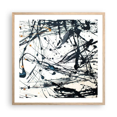 Poster în ramă de stejar deschis - Abstracție expresionistă - 60x60 cm
