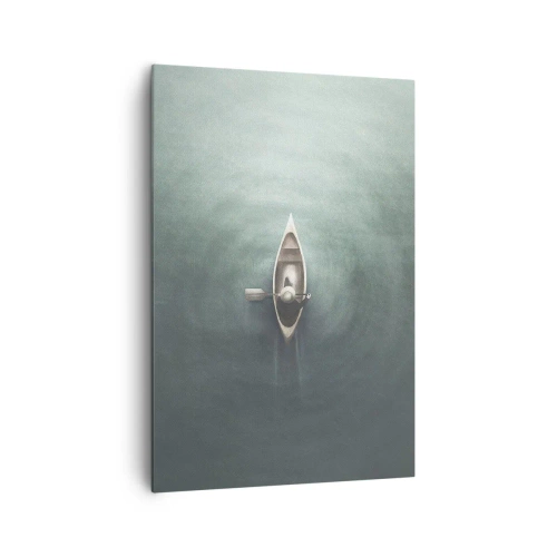 Tablou pe pânză - Peste lacul luminat de lună - 70x100 cm