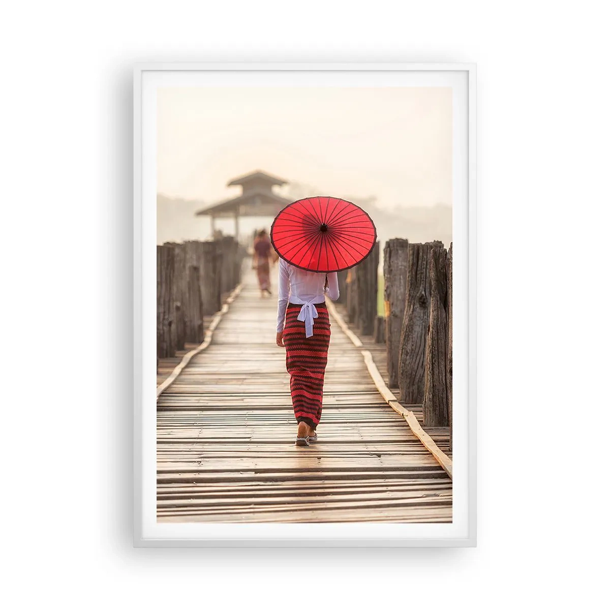 Poster în ramă albă - Pe podul vechi - 70x100 cm
