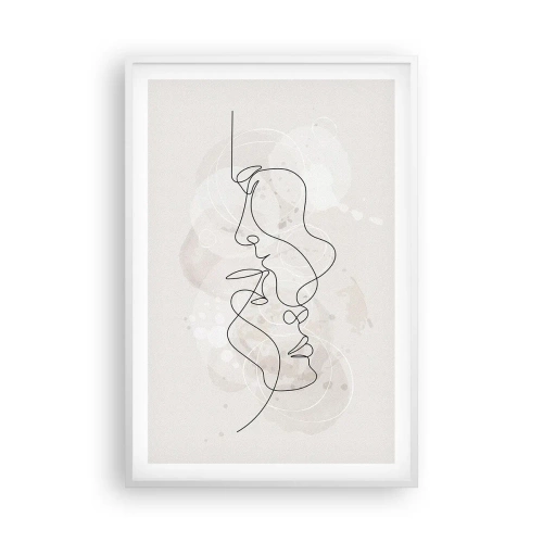 Poster în ramă albă - Încurcați într-o îmbrățișare - 61x91 cm