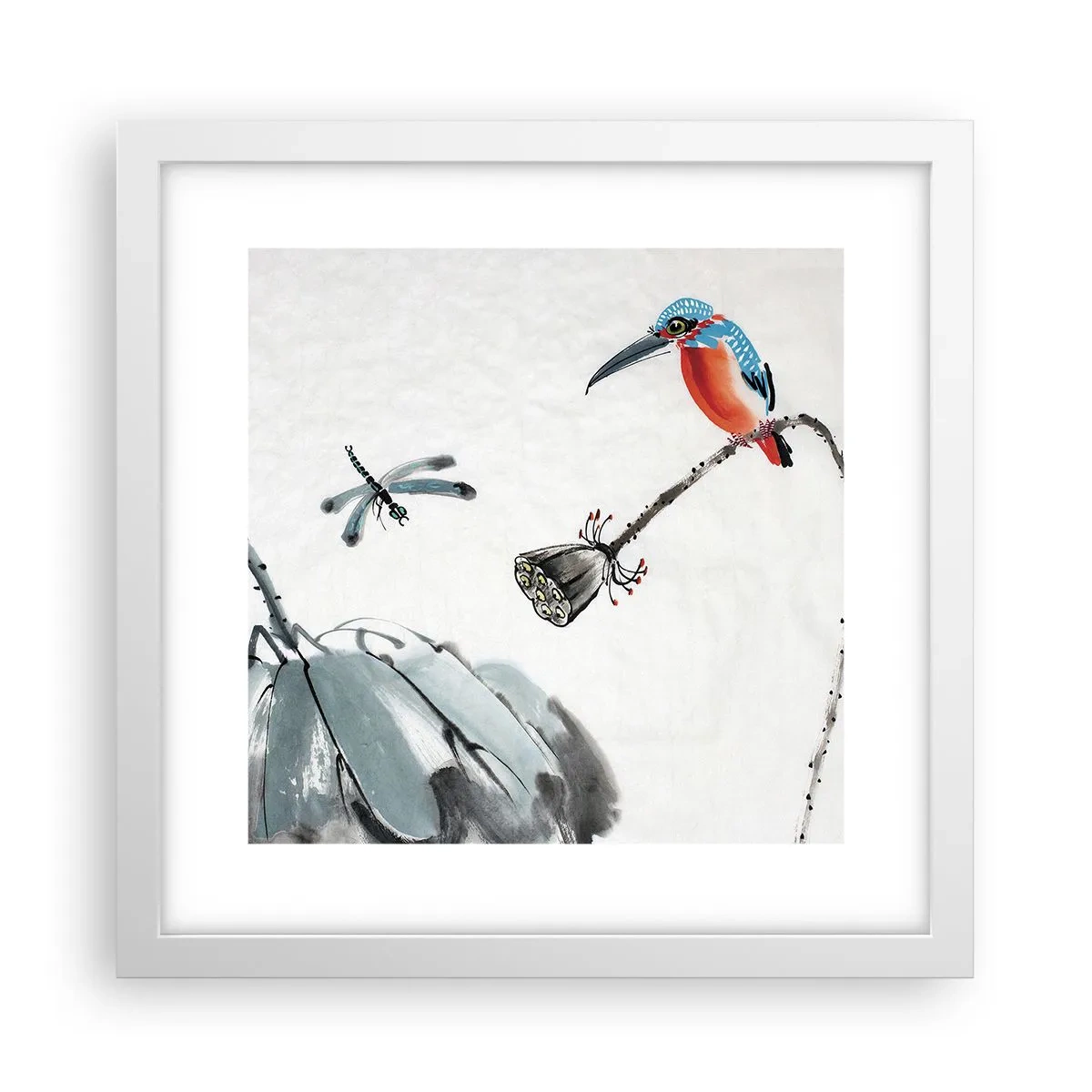Poster în ramă albă - Viața de pajiște - 30x30 cm