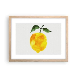 Poster în ramă de stejar deschis - Cum să simțiți gustul soarelui - 40x30 cm