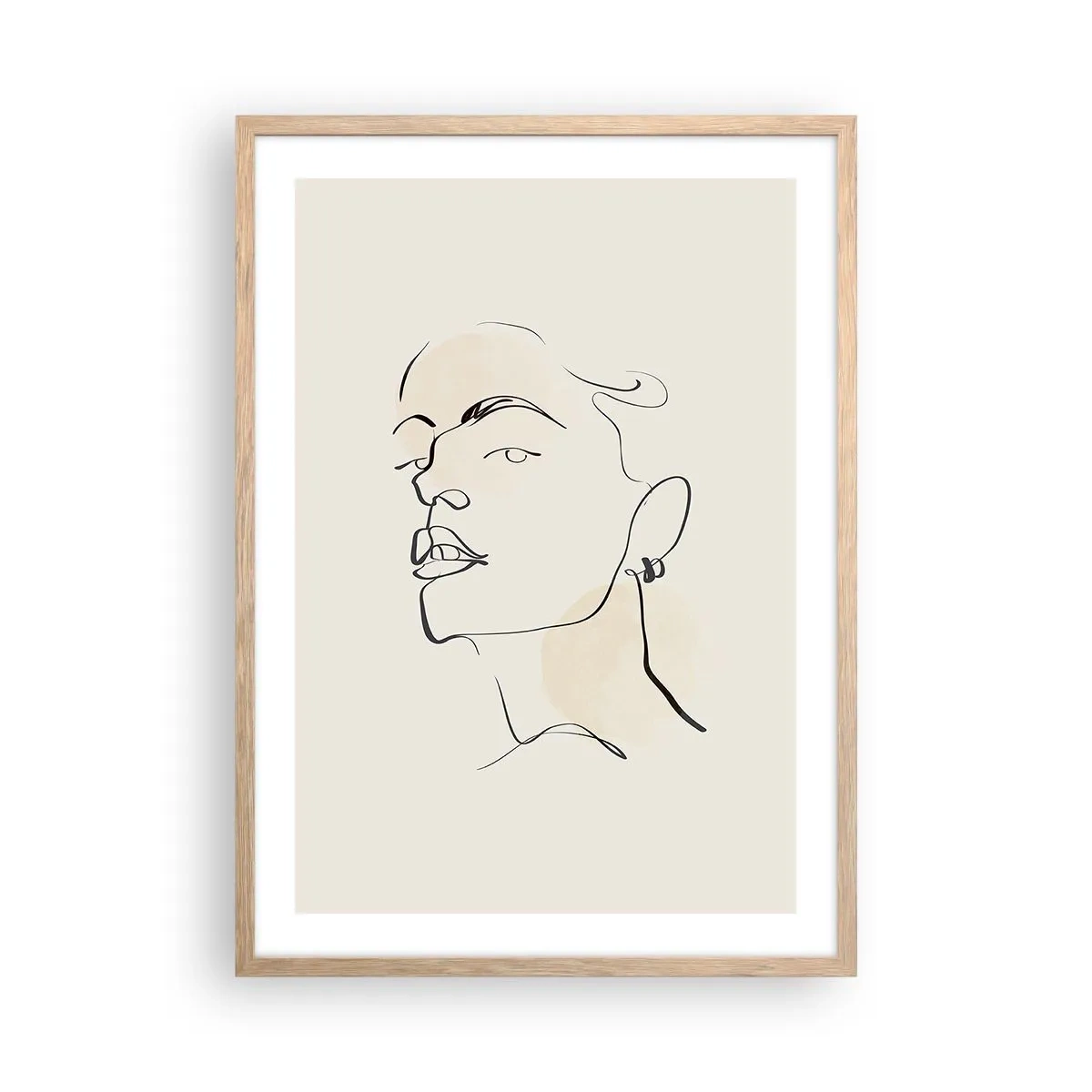 Poster în ramă de stejar deschis - O privire mândră - 50x70 cm