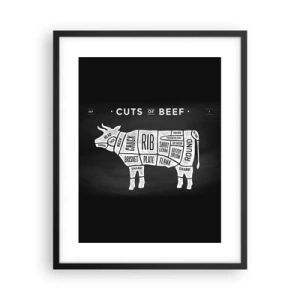 Poster în ramă neagră - Abecedar de măcelar - 40x50 cm