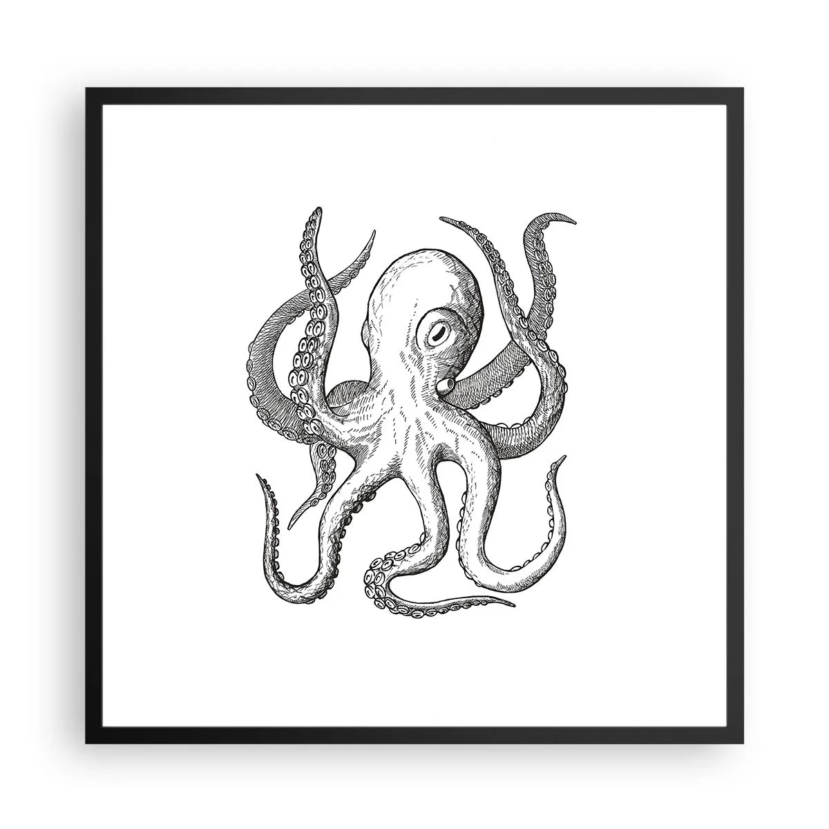 Poster în ramă neagră - Dansând cu valurile - 60x60 cm