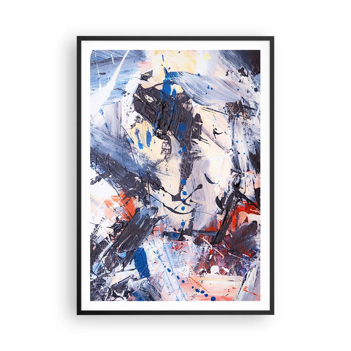 Poster în ramă neagră - Dansul nebun al abstracției - 70x100 cm