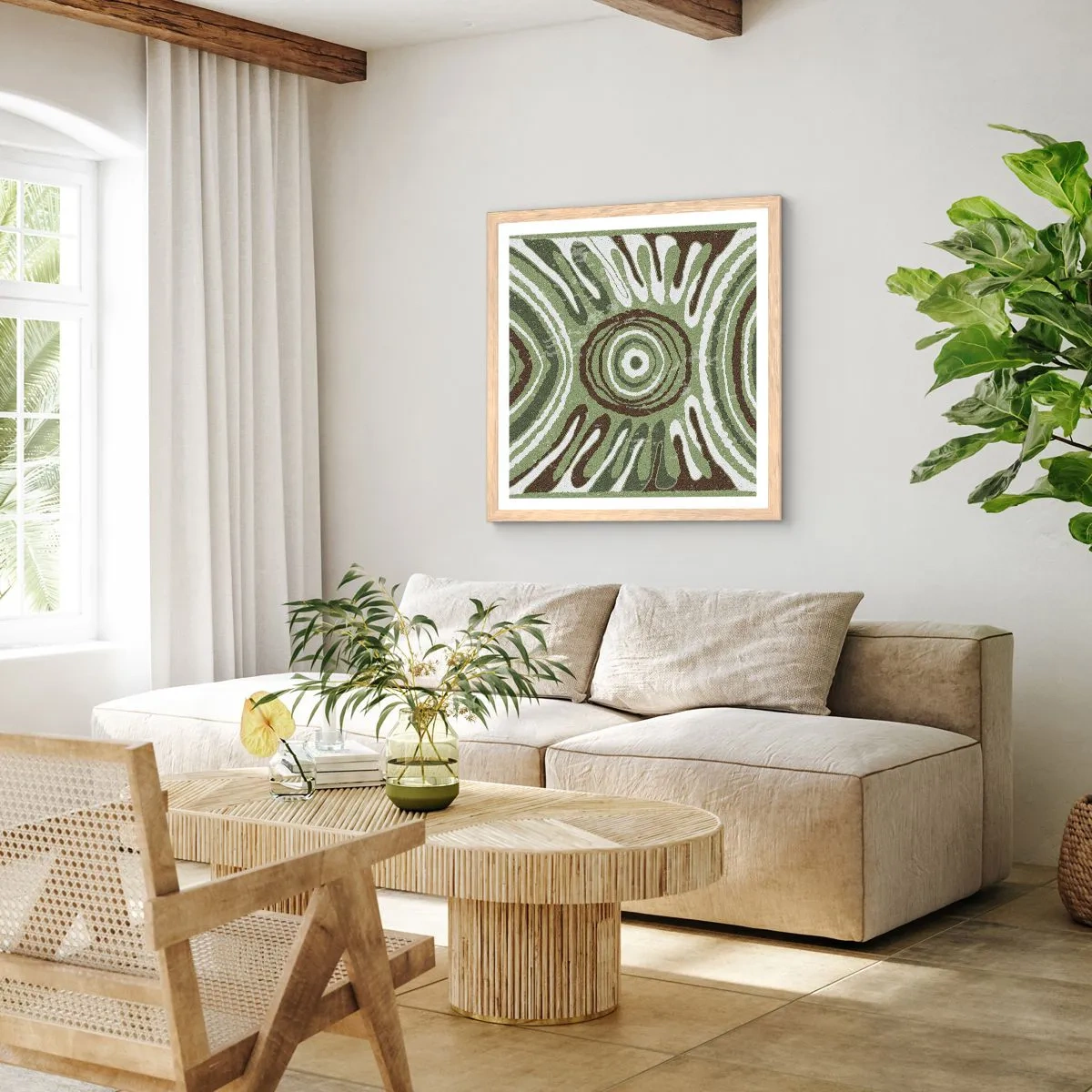 Poster în ramă de stejar deschis - Explozie de emoții - 60x60 cm