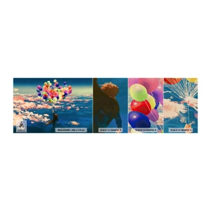 Mostră tapet Premium Canvas - Un vis din copilărie devenit realitate - Pentru copii, Baloane colorate, Abstracția - 100x30 cm