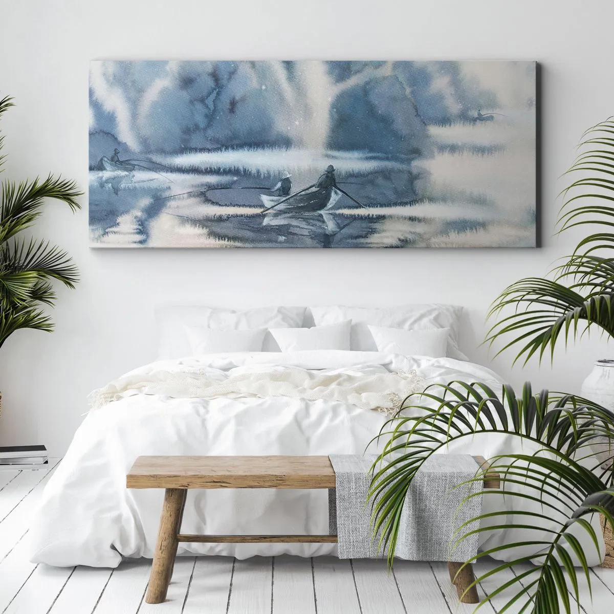 Tablou pe pânză - Pescarii în paradisul lor - 120x50 cm