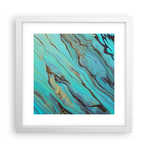 Poster în ramă albă - Mareea turcoaz - 30x30 cm