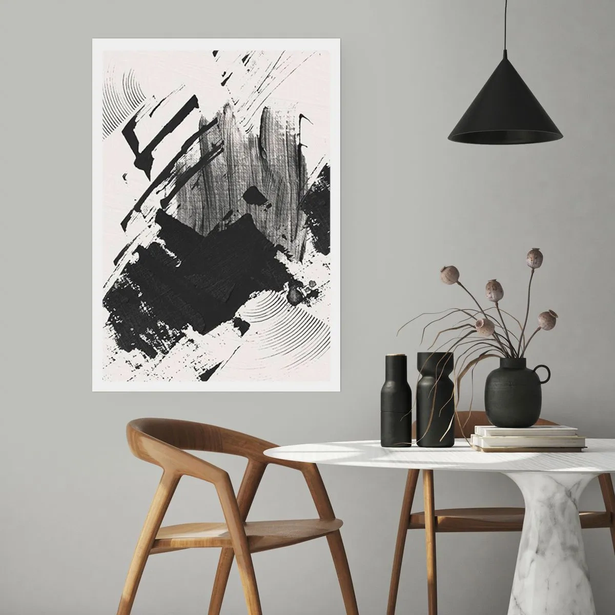 Poster - Abstracție - expresie de negru - 61x91 cm