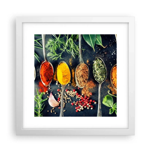 Poster în ramă albă - Magie culinară - 30x30 cm