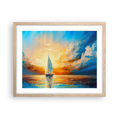 Poster în ramă de stejar deschis - Navigare prin aur - 50x40 cm