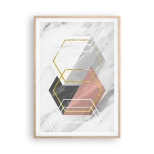 Poster în ramă de stejar deschis - Compoziția lanțului - 70x100 cm