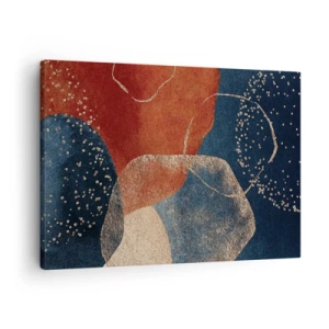 Tablou pe pânză Canvas - Forme abstracte în nuanțe de roșu și albastru - 70x50cm - Ușurința de a fi - Decorațiune modernă pentru perete pentru living și dormitor ARTTOR