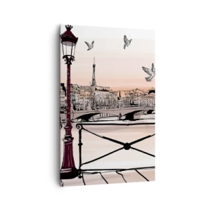 Tablou pe pânză - Deasupra acoperișurilor Parisului - 80x120 cm