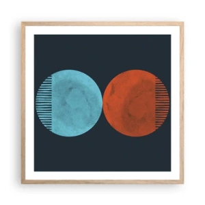 Poster în ramă de stejar deschis - Doar geometrie? - 60x60 cm