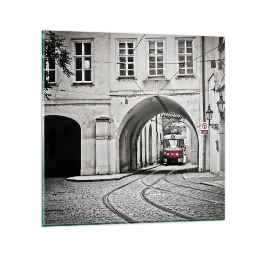 Tablou pe sticlă - Printr-un labirint urban - 30x30 cm