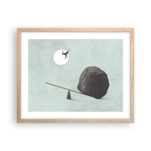 Poster în ramă de stejar deschis - Visul îndeplinit - 50x40 cm