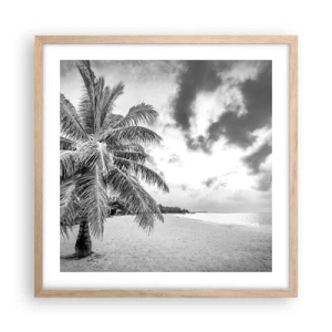 Poster în ramă de stejar deschis - Când tânjești după singurătate... - 50x50 cm