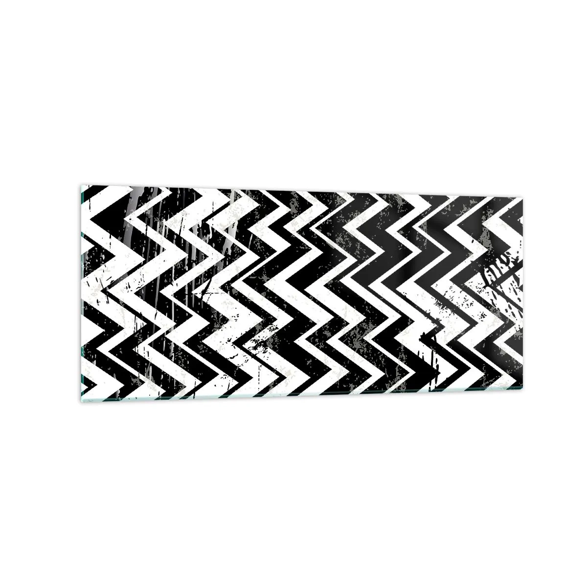Tablou pe sticlă - Zig-alb, zag-negru - 120x50 cm
