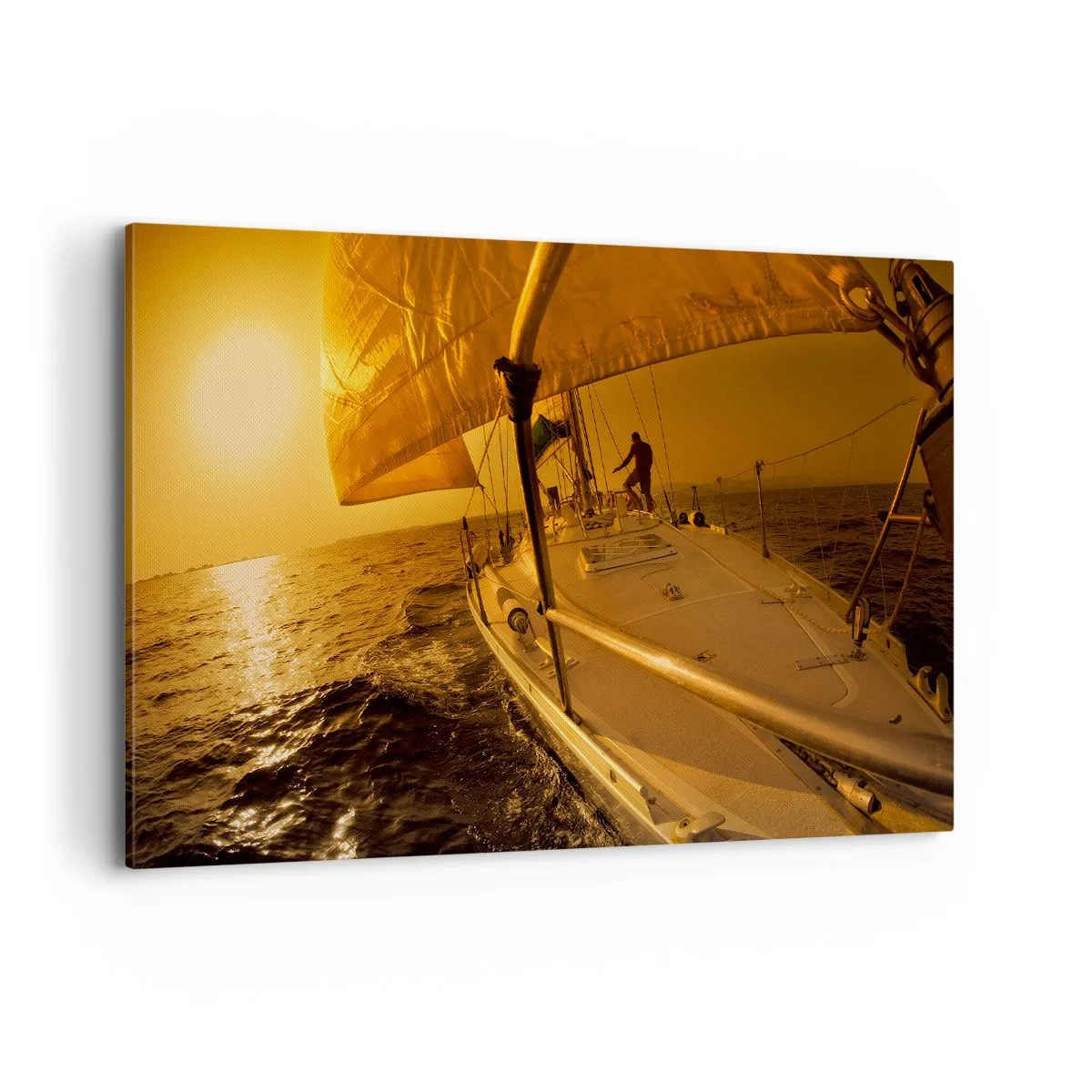 Tablou pe pânză - O seară aurie după o zi multicoloră - 120x80 cm