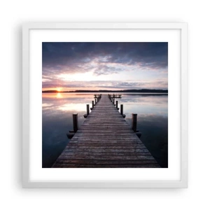 Poster în ramă albă - Granița tăcută dintre zi și noapte - 40x40 cm
