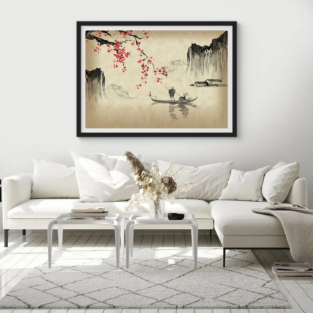 Poster în ramă neagră - În țara florilor de cireș - 70x50 cm