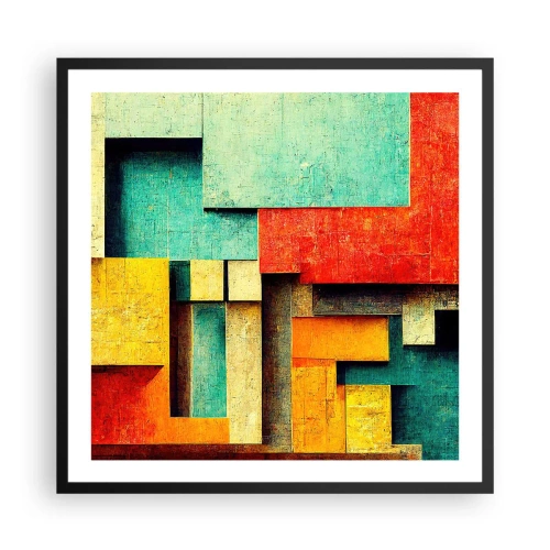 Poster în ramă neagră - Festival de unghiuri drepte - 60x60 cm